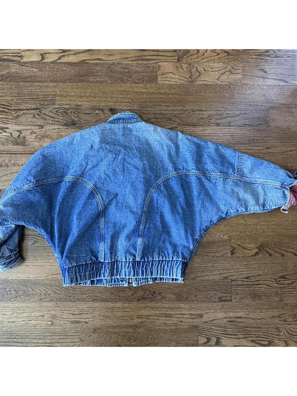 π¦ Vintage Jordache Denim Bomber Jacket β Blue β M - Picture 7 of 7